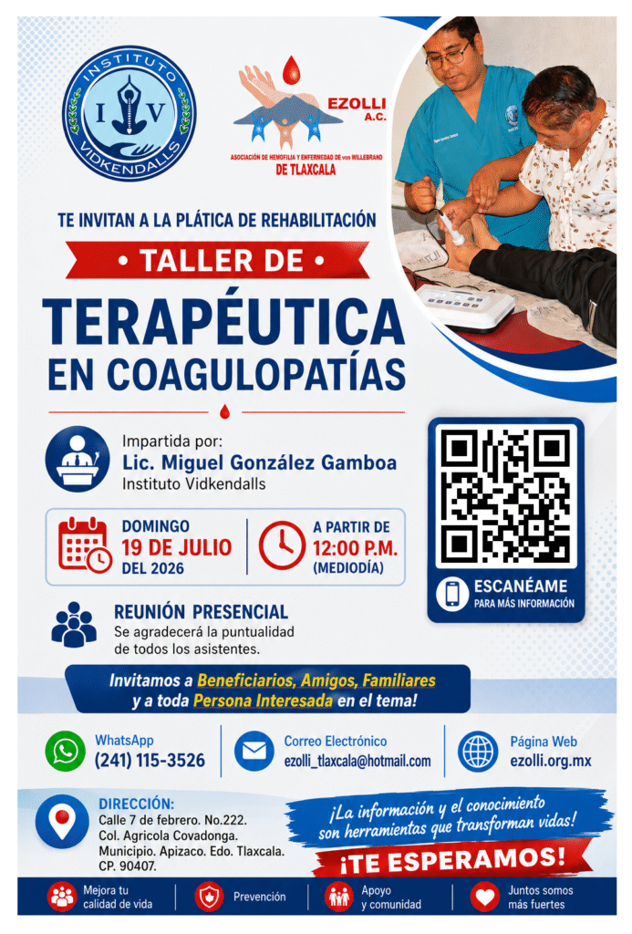 Sesión Terapeutica en Personas con aCoagulopatias - Domingo 19 Jul 2026.